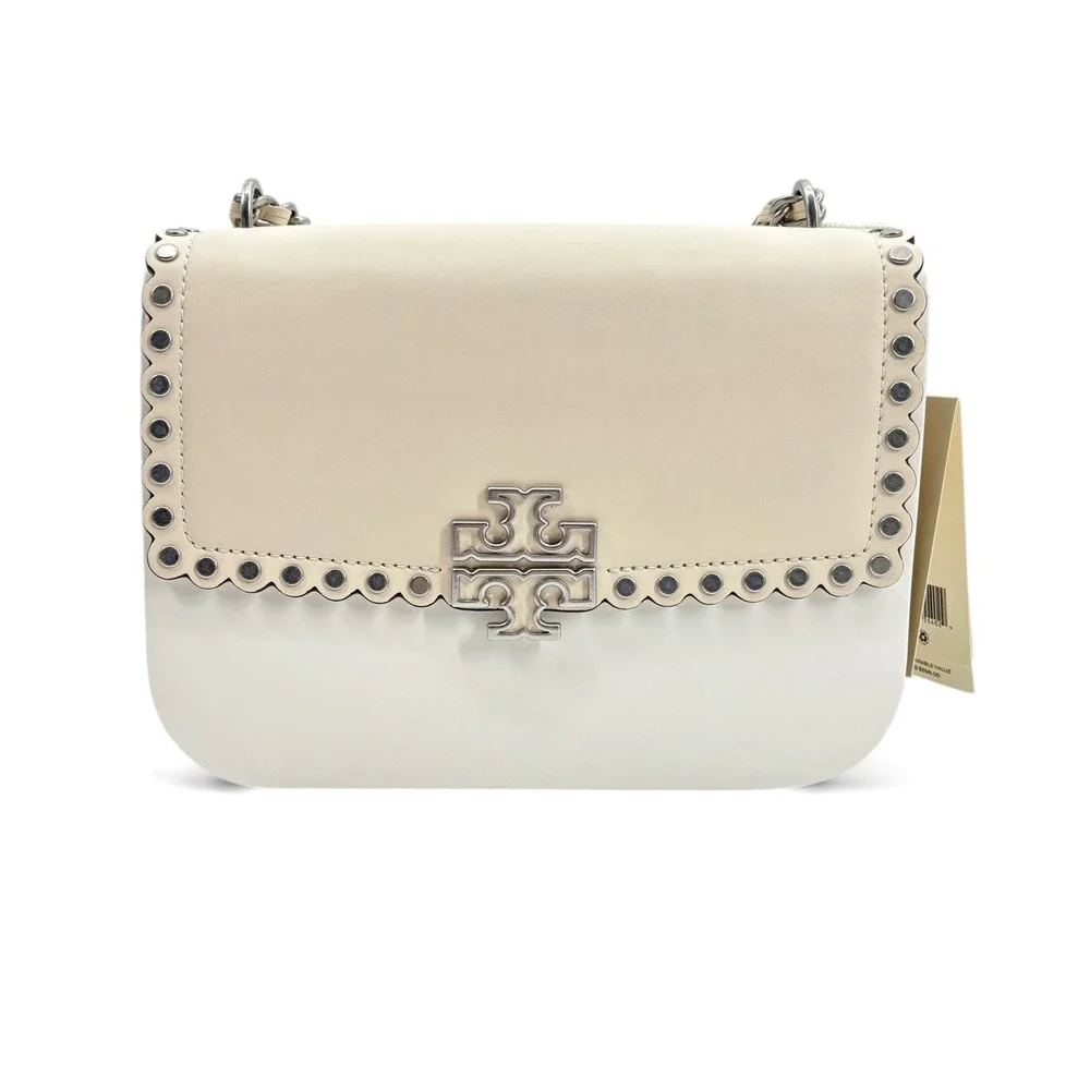 NWT‎ Tory Burch Britten Studded Small Adjustable Shoulder Bag in New Ivory $598